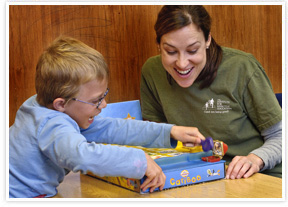 Alicia-playing-a-game CW educates children with autism